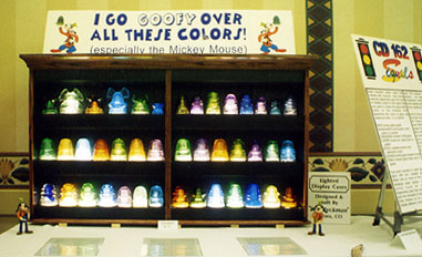 Display of Colorful Glas Insulators